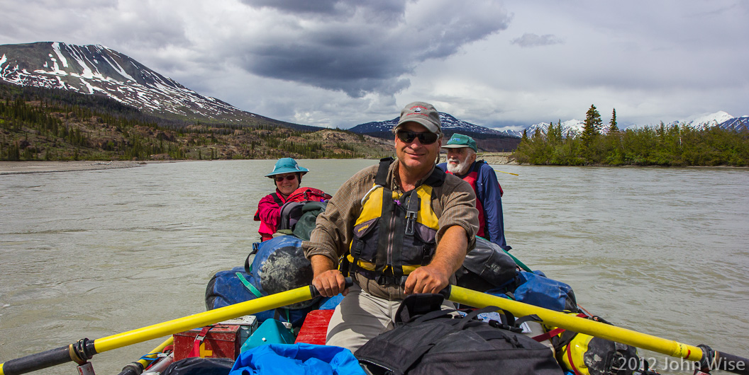 Bruce Keller at the oars on the Alsek River in the Yukon, Canada