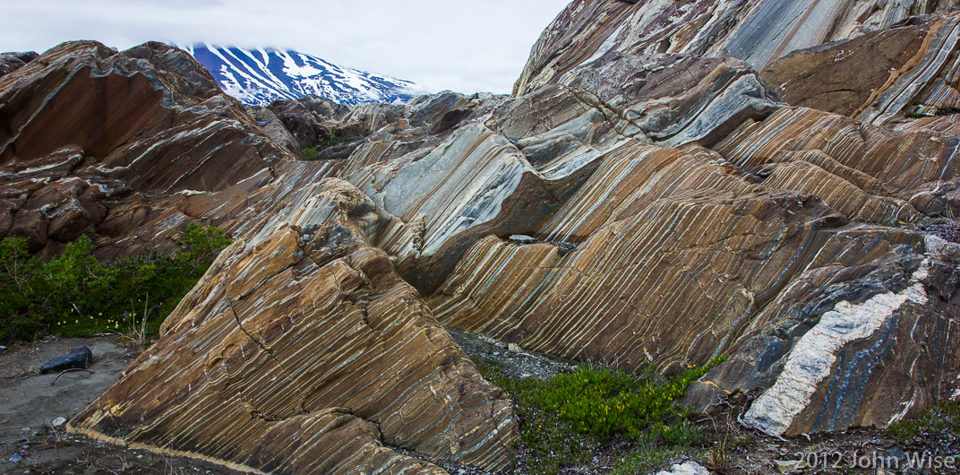 Heading up Goatherd Mountain across from Lowell Lake in Kluane National Park Yukon, Canada