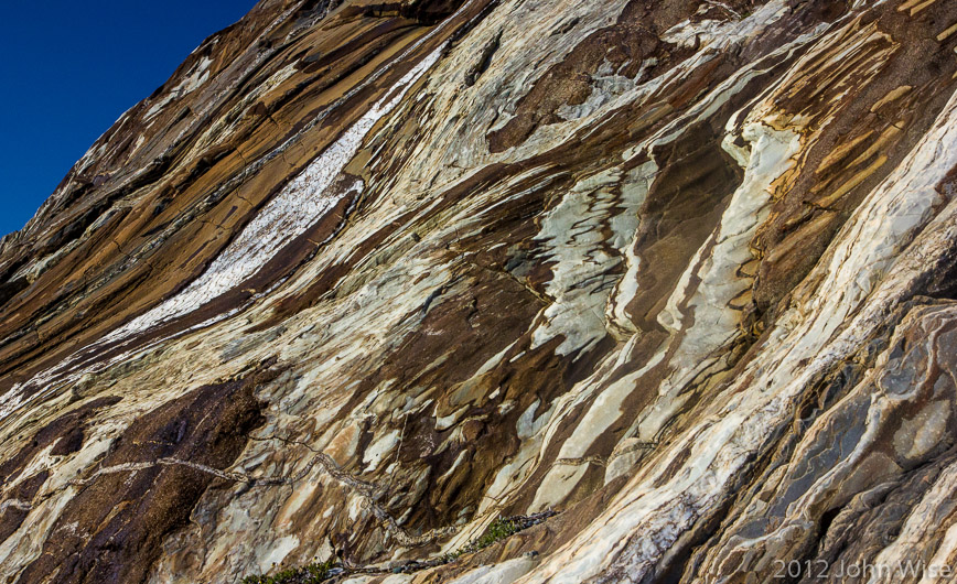 Swirls of rock patterns on Goatherd Mountain in Kluane National Park Yukon, Canada