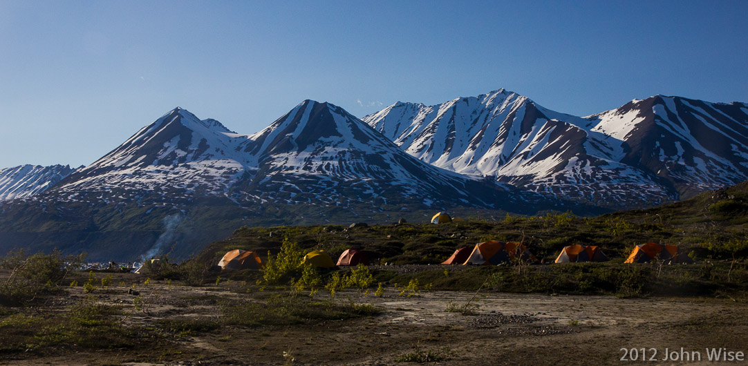 Our camp on Lowell Lake in Kluane National Park Yukon, Canada