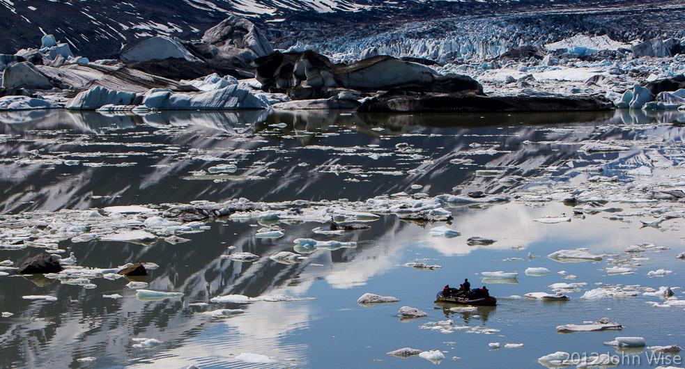 Another group of rafters entering Lowell Lake in Kluane National Park Yukon, Canada