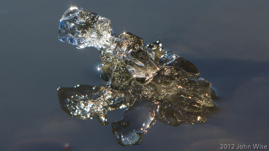 A small piece of clear ice from the bottom of Lowell Glacier in Kluane National Park Yukon, Canada